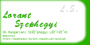 lorant szephegyi business card